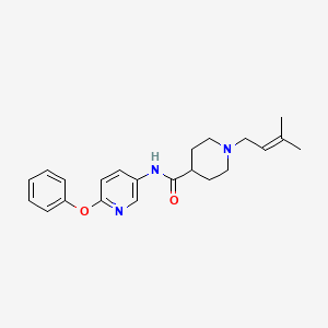 molecular formula C22H27N3O2 B3817817 1-(3-methyl-2-buten-1-yl)-N-(6-phenoxy-3-pyridinyl)-4-piperidinecarboxamide 