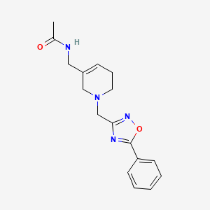 molecular formula C17H20N4O2 B3817824 N-({1-[(5-phenyl-1,2,4-oxadiazol-3-yl)methyl]-1,2,5,6-tetrahydropyridin-3-yl}methyl)acetamide 