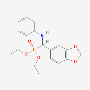 molecular formula C20H26NO5P B381784 Diisopropyl anilino(1,3-benzodioxol-5-yl)methylphosphonate 