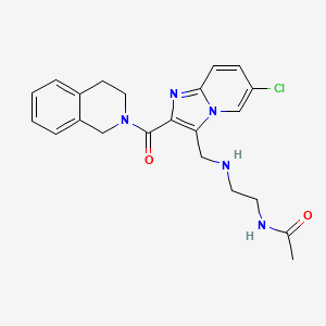 molecular formula C22H24ClN5O2 B3817840 N-[2-({[6-chloro-2-(3,4-dihydro-2(1H)-isoquinolinylcarbonyl)imidazo[1,2-a]pyridin-3-yl]methyl}amino)ethyl]acetamide 