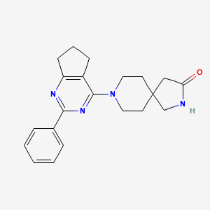 molecular formula C21H24N4O B3817858 8-(2-phenyl-6,7-dihydro-5H-cyclopenta[d]pyrimidin-4-yl)-2,8-diazaspiro[4.5]decan-3-one 