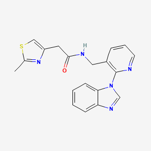 molecular formula C19H17N5OS B3817866 N-{[2-(1H-benzimidazol-1-yl)-3-pyridinyl]methyl}-2-(2-methyl-1,3-thiazol-4-yl)acetamide 