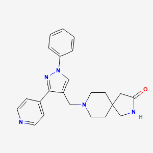 molecular formula C23H25N5O B3817871 8-[(1-phenyl-3-pyridin-4-yl-1H-pyrazol-4-yl)methyl]-2,8-diazaspiro[4.5]decan-3-one 