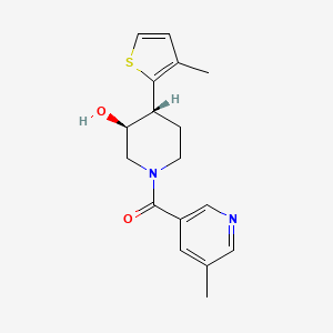molecular formula C17H20N2O2S B3817875 (3S*,4R*)-1-[(5-methylpyridin-3-yl)carbonyl]-4-(3-methyl-2-thienyl)piperidin-3-ol 