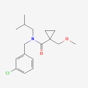 molecular formula C17H24ClNO2 B3817876 N-(3-chlorobenzyl)-N-isobutyl-1-(methoxymethyl)cyclopropanecarboxamide 