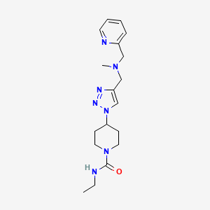 molecular formula C18H27N7O B3817878 N-ethyl-4-(4-{[methyl(2-pyridinylmethyl)amino]methyl}-1H-1,2,3-triazol-1-yl)-1-piperidinecarboxamide trifluoroacetate 