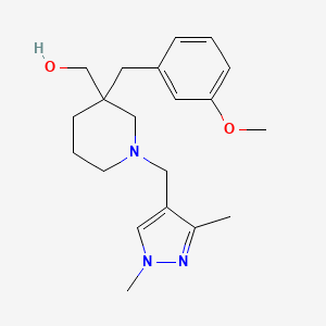 molecular formula C20H29N3O2 B3817882 [1-[(1,3-dimethyl-1H-pyrazol-4-yl)methyl]-3-(3-methoxybenzyl)-3-piperidinyl]methanol 