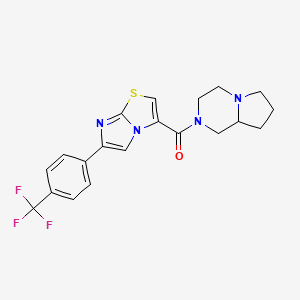 molecular formula C20H19F3N4OS B3817889 2-({6-[4-(trifluoromethyl)phenyl]imidazo[2,1-b][1,3]thiazol-3-yl}carbonyl)octahydropyrrolo[1,2-a]pyrazine 