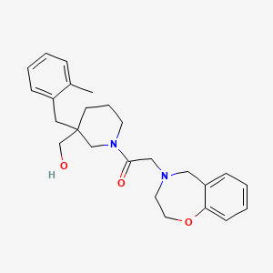 molecular formula C25H32N2O3 B3817920 [1-(2,3-dihydro-1,4-benzoxazepin-4(5H)-ylacetyl)-3-(2-methylbenzyl)-3-piperidinyl]methanol 