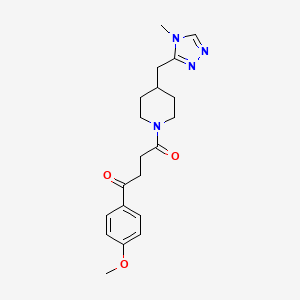 molecular formula C20H26N4O3 B3817926 1-(4-methoxyphenyl)-4-{4-[(4-methyl-4H-1,2,4-triazol-3-yl)methyl]piperidin-1-yl}-4-oxobutan-1-one 