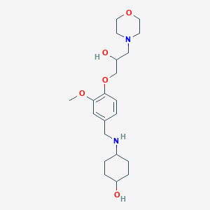 molecular formula C21H34N2O5 B3817933 trans-4-({4-[2-hydroxy-3-(4-morpholinyl)propoxy]-3-methoxybenzyl}amino)cyclohexanol 