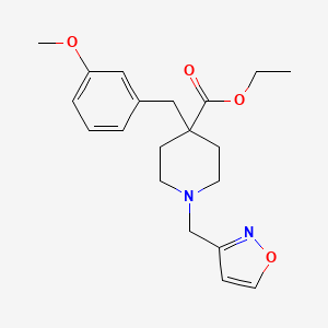 molecular formula C20H26N2O4 B3817948 ethyl 1-(3-isoxazolylmethyl)-4-(3-methoxybenzyl)-4-piperidinecarboxylate 