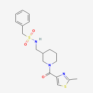 molecular formula C18H23N3O3S2 B3817953 N-({1-[(2-methyl-1,3-thiazol-4-yl)carbonyl]-3-piperidinyl}methyl)-1-phenylmethanesulfonamide 