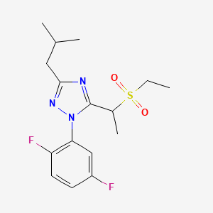molecular formula C16H21F2N3O2S B3817975 1-(2,5-difluorophenyl)-5-[1-(ethylsulfonyl)ethyl]-3-isobutyl-1H-1,2,4-triazole 