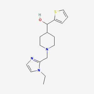molecular formula C16H23N3OS B3818003 {1-[(1-ethyl-1H-imidazol-2-yl)methyl]piperidin-4-yl}(2-thienyl)methanol 