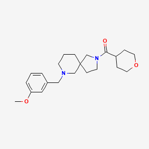 molecular formula C22H32N2O3 B3818007 7-(3-methoxybenzyl)-2-(tetrahydro-2H-pyran-4-ylcarbonyl)-2,7-diazaspiro[4.5]decane 