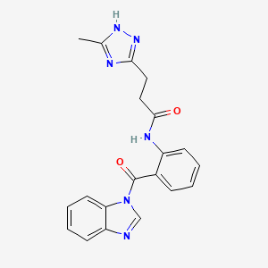 molecular formula C20H18N6O2 B3818018 N-[2-(1H-benzimidazol-1-ylcarbonyl)phenyl]-3-(3-methyl-1H-1,2,4-triazol-5-yl)propanamide 