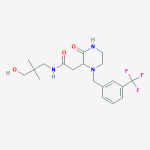 molecular formula C19H26F3N3O3 B3818035 N-(3-hydroxy-2,2-dimethylpropyl)-2-{3-oxo-1-[3-(trifluoromethyl)benzyl]-2-piperazinyl}acetamide 