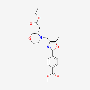 methyl 4-(4-{[3-(2-ethoxy-2-oxoethyl)-4-morpholinyl]methyl}-5-methyl-1,3-oxazol-2-yl)benzoate