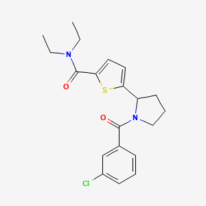 molecular formula C20H23ClN2O2S B3818092 5-[1-(3-chlorobenzoyl)-2-pyrrolidinyl]-N,N-diethyl-2-thiophenecarboxamide 