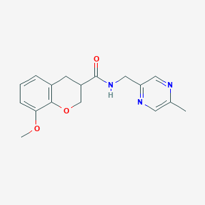 molecular formula C17H19N3O3 B3818110 8-methoxy-N-[(5-methylpyrazin-2-yl)methyl]chromane-3-carboxamide 