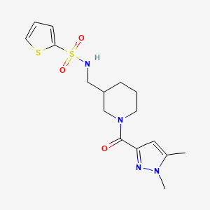 molecular formula C16H22N4O3S2 B3818118 N-({1-[(1,5-dimethyl-1H-pyrazol-3-yl)carbonyl]-3-piperidinyl}methyl)-2-thiophenesulfonamide 
