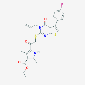 ethyl 5-({[3-allyl-5-(4-fluorophenyl)-4-oxo-3,4-dihydrothieno[2,3-d]pyrimidin-2-yl]sulfanyl}acetyl)-2,4-dimethyl-1H-pyrrole-3-carboxylate