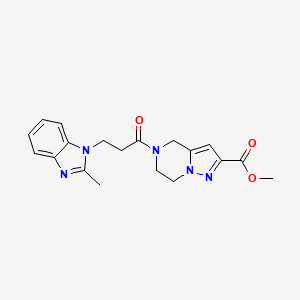 methyl 5-[3-(2-methyl-1H-benzimidazol-1-yl)propanoyl]-4,5,6,7-tetrahydropyrazolo[1,5-a]pyrazine-2-carboxylate