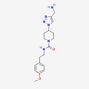 molecular formula C18H26N6O2 B3818178 4-[4-(aminomethyl)-1H-1,2,3-triazol-1-yl]-N-[2-(4-methoxyphenyl)ethyl]-1-piperidinecarboxamide 