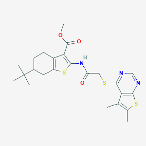 Methyl 6-tert-butyl-2-({[(5,6-dimethylthieno[2,3-d]pyrimidin-4-yl)sulfanyl]acetyl}amino)-4,5,6,7-tetrahydro-1-benzothiophene-3-carboxylate