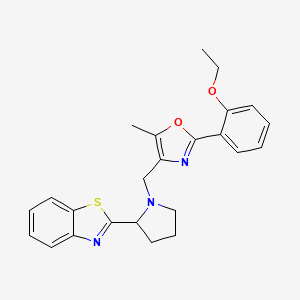 molecular formula C24H25N3O2S B3818186 2-(1-{[2-(2-ethoxyphenyl)-5-methyl-1,3-oxazol-4-yl]methyl}-2-pyrrolidinyl)-1,3-benzothiazole 