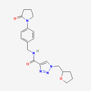 molecular formula C19H23N5O3 B3818192 N-[4-(2-oxo-1-pyrrolidinyl)benzyl]-1-(tetrahydro-2-furanylmethyl)-1H-1,2,3-triazole-4-carboxamide 