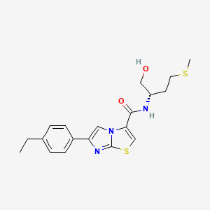 molecular formula C19H23N3O2S2 B3818199 6-(4-ethylphenyl)-N-[(1S)-1-(hydroxymethyl)-3-(methylthio)propyl]imidazo[2,1-b][1,3]thiazole-3-carboxamide 