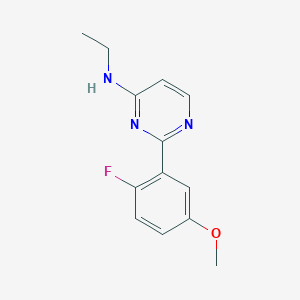 molecular formula C13H14FN3O B3818209 N-ethyl-2-(2-fluoro-5-methoxyphenyl)pyrimidin-4-amine 