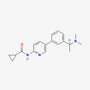 molecular formula C19H23N3O B3818230 N-(5-{3-[1-(dimethylamino)ethyl]phenyl}pyridin-2-yl)cyclopropanecarboxamide 
