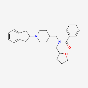 molecular formula C27H34N2O2 B3818235 N-{[1-(2,3-dihydro-1H-inden-2-yl)-4-piperidinyl]methyl}-N-(tetrahydro-2-furanylmethyl)benzamide 