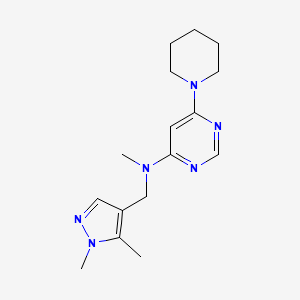 molecular formula C16H24N6 B3818250 N-[(1,5-dimethyl-1H-pyrazol-4-yl)methyl]-N-methyl-6-piperidin-1-ylpyrimidin-4-amine 