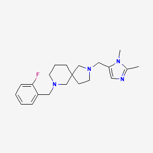 molecular formula C21H29FN4 B3818256 2-[(1,2-dimethyl-1H-imidazol-5-yl)methyl]-7-(2-fluorobenzyl)-2,7-diazaspiro[4.5]decane 