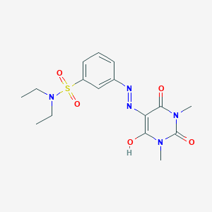 3-(2-(1,3-dimethyl-2,4,6-trioxotetrahydropyrimidin-5(2H)-ylidene)hydrazinyl)-N,N-diethylbenzenesulfonamide