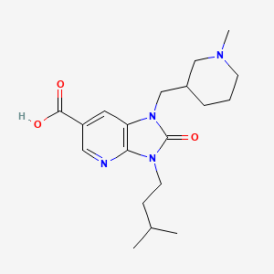 molecular formula C19H28N4O3 B3818261 3-(3-methylbutyl)-1-[(1-methylpiperidin-3-yl)methyl]-2-oxo-2,3-dihydro-1H-imidazo[4,5-b]pyridine-6-carboxylic acid 