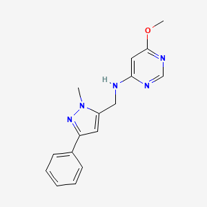 6-methoxy-N-[(1-methyl-3-phenyl-1H-pyrazol-5-yl)methyl]pyrimidin-4-amine