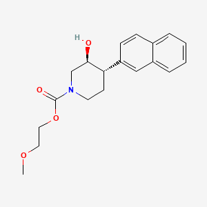 molecular formula C19H23NO4 B3818285 2-methoxyethyl (3S*,4S*)-3-hydroxy-4-(2-naphthyl)piperidine-1-carboxylate 