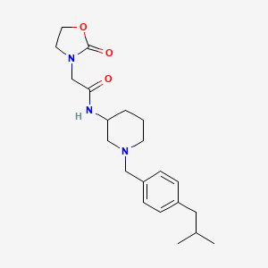 molecular formula C21H31N3O3 B3818293 N-[1-(4-isobutylbenzyl)-3-piperidinyl]-2-(2-oxo-1,3-oxazolidin-3-yl)acetamide 