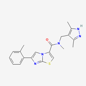 N-[(3,5-dimethyl-1H-pyrazol-4-yl)methyl]-N-methyl-6-(2-methylphenyl)imidazo[2,1-b][1,3]thiazole-3-carboxamide