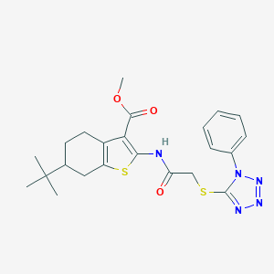 methyl 6-tert-butyl-2-({[(1-phenyl-1H-tetraazol-5-yl)sulfanyl]acetyl}amino)-4,5,6,7-tetrahydro-1-benzothiophene-3-carboxylate