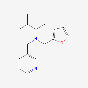 molecular formula C16H22N2O B3818341 (1,2-dimethylpropyl)(2-furylmethyl)(pyridin-3-ylmethyl)amine 