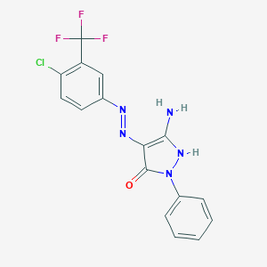 3-amino-1-phenyl-1H-pyrazole-4,5-dione 4-{[4-chloro-3-(trifluoromethyl)phenyl]hydrazone}