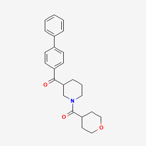 molecular formula C24H27NO3 B3818350 4-biphenylyl[1-(tetrahydro-2H-pyran-4-ylcarbonyl)-3-piperidinyl]methanone 