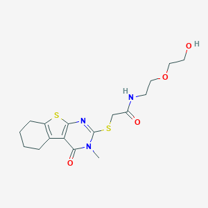 N-[2-(2-hydroxyethoxy)ethyl]-2-[(3-methyl-4-oxo-3,4,5,6,7,8-hexahydro[1]benzothieno[2,3-d]pyrimidin-2-yl)sulfanyl]acetamide