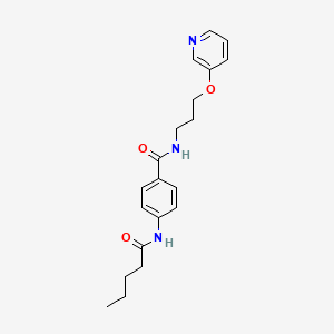 molecular formula C20H25N3O3 B3818405 4-(pentanoylamino)-N-[3-(pyridin-3-yloxy)propyl]benzamide 